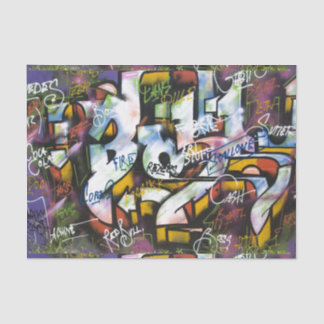 Colorful Graffiti Words Tissue Paper