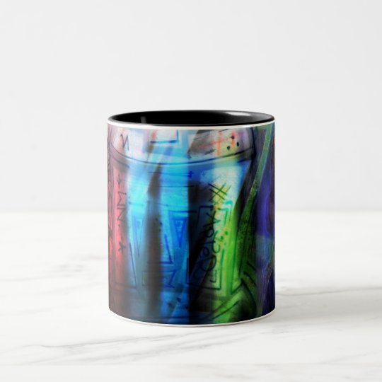 Colorful graffitis design Two-Tone coffee mug