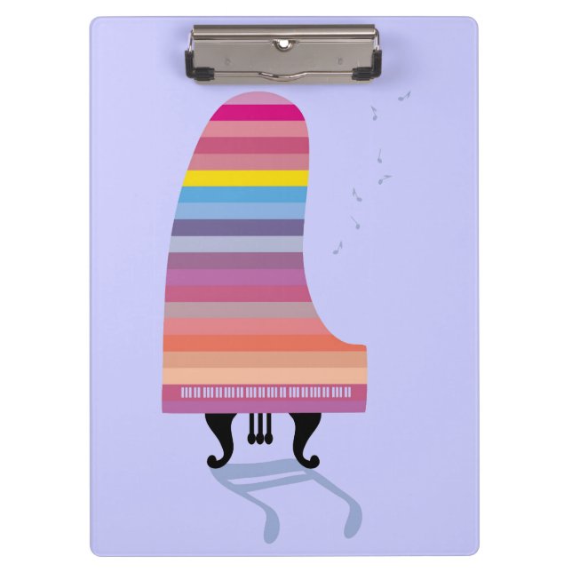 Colorful Grand Piano Clipboard (Front)