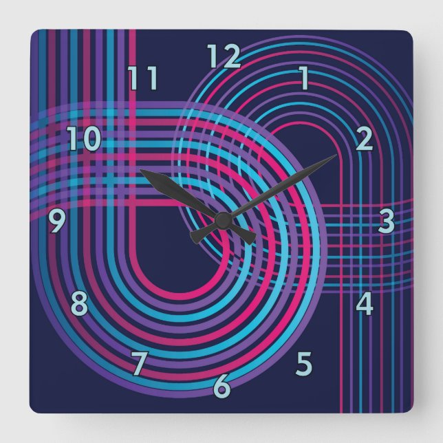 Colorful Grand-Prix Race Track Square Wall Clock (Front)