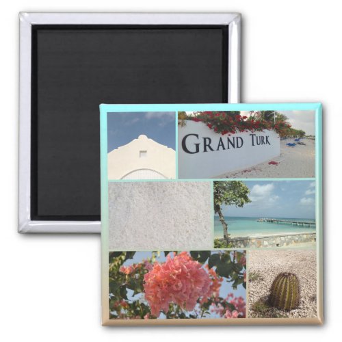 Colorful Grand Turk Photo Collage Magnet