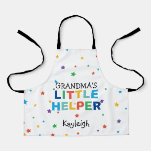 Colorful 'Grandma's' Little Helper   Kids Name Apron