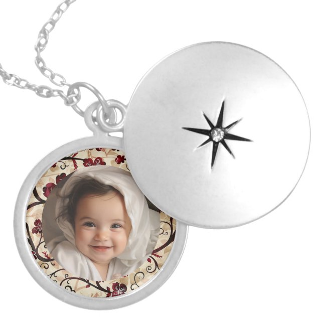 Colorful Grandmother Photo Jewelry Necklace Gift (Front)