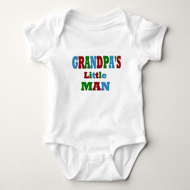 Colorful Grandpa's Little Man Baby Bodysuit (Front)