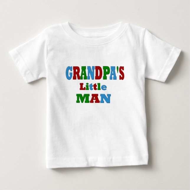 Colorful Grandpa's Little Man Baby T-Shirt (Front)