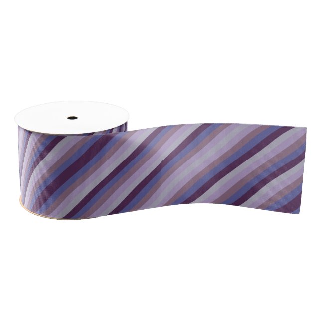 Colorful Grape Lavender Magenta Blue Purple Stripe Grosgrain Ribbon (Spool)