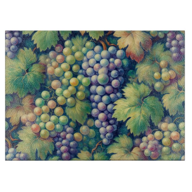 Colorful Grape Pattern Cutting Board (Front)