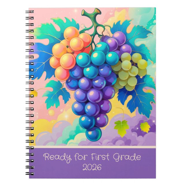 Colorful grapes for 1st grade 2025 notebook (Front)