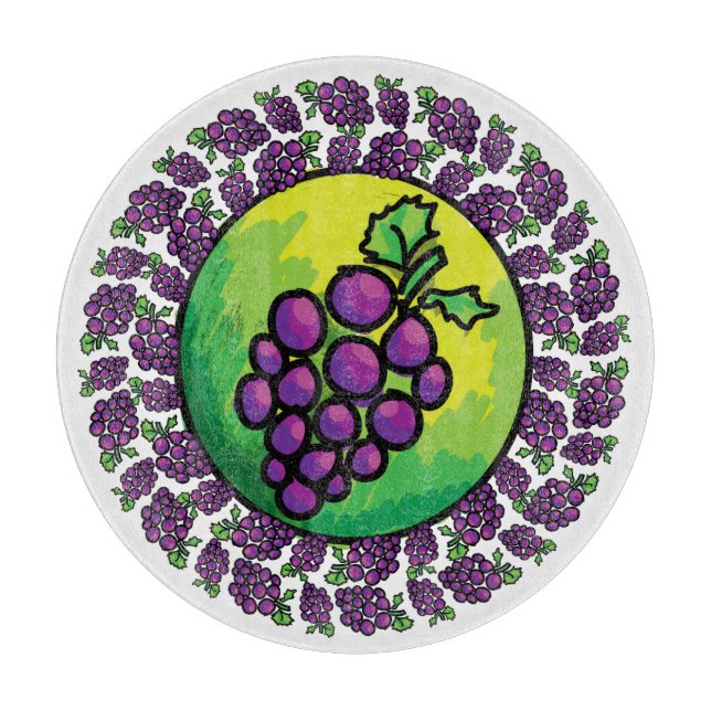 Colorful Grapes Kitchen Cutting Board (Front)