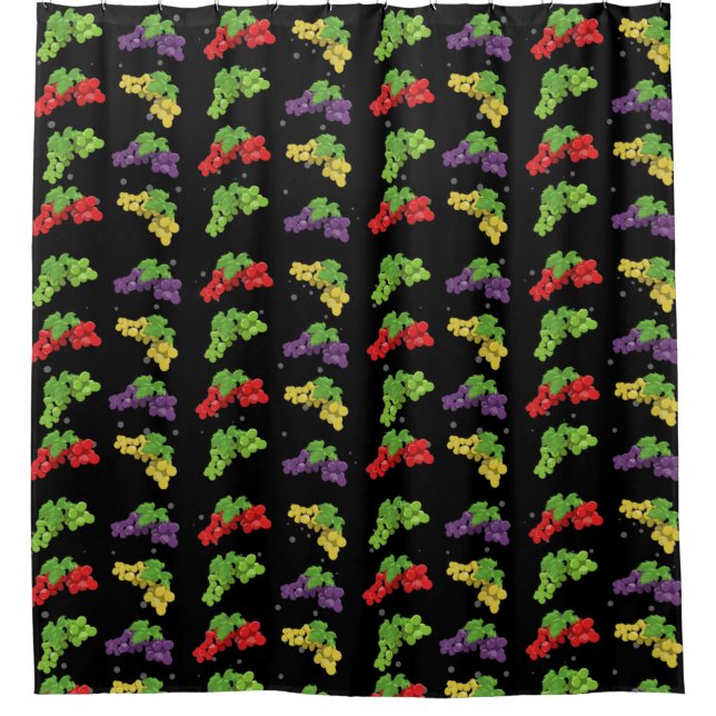 Colorful Grapes Pattern Shower Curtain (Front)