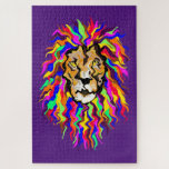 Colorful Graphic Lion Head Illustration Puzzle at Zazzle