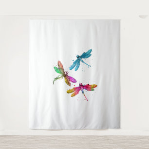 Colorful Graphic Pattern Dragonfly Funny Flying Tapestry