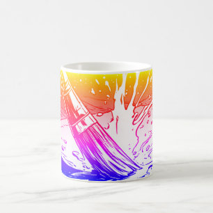 Colorful Graphic Style Brush Paint Splotch Coffee Mug