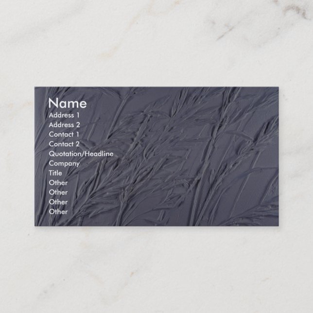 Colorful Grass Relief Business Card (Front)