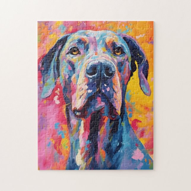 Colorful Great Dane Jigsaw Puzzle (Vertical)