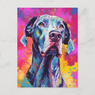 Colorful Great Dane Postcard