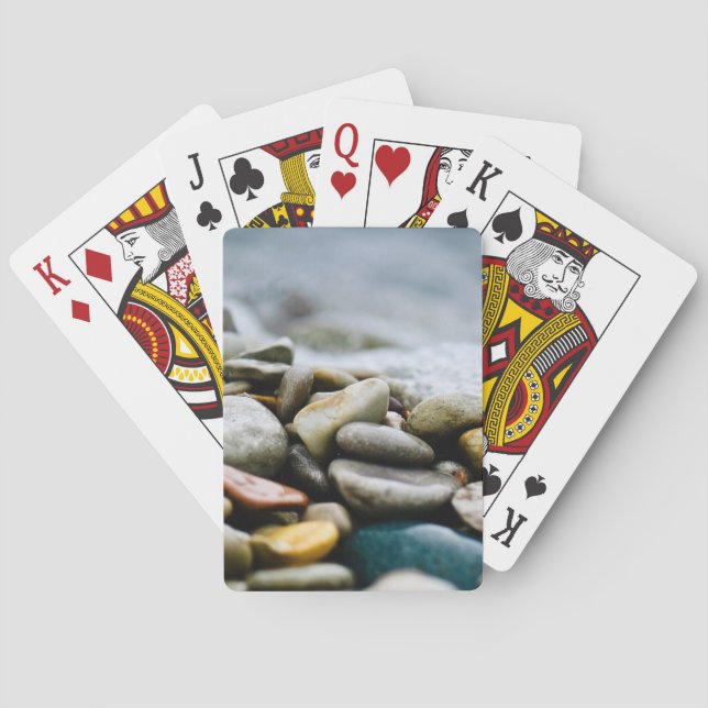 Colorful Great Lakes Beach Stones Poker Cards (Back)