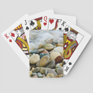 Colorful Great Lakes Beach Stones Poker Cards
