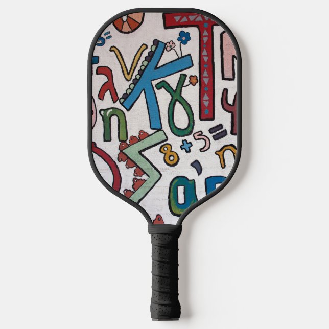 Colorful Greek Letter Pickleball Paddle (Front)