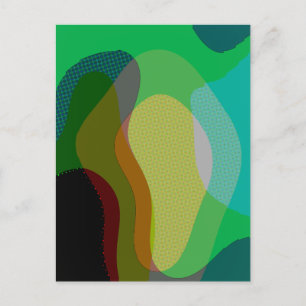 Colorful Green Abstract Art 1209 Postcard