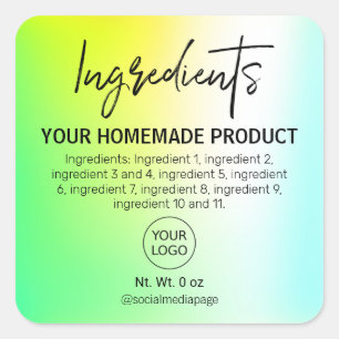 Colorful Green And Yellow Ingredient Labels