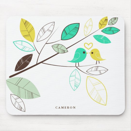 Wild Meadow | Black & Green Botanical Personalized Mouse Pad | Zazzle.com