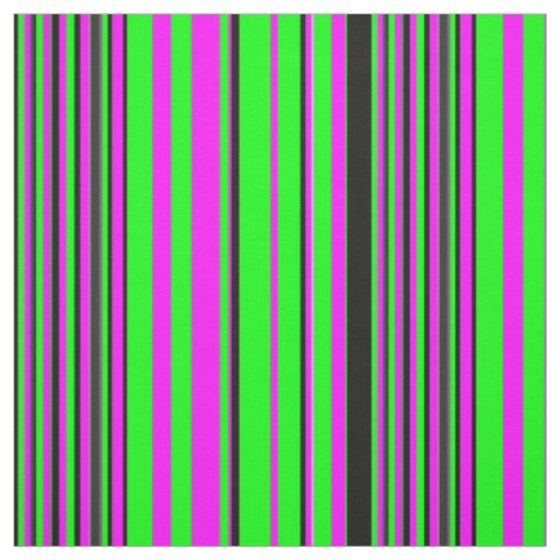 Colorful Green Black Pink Stripes Print Pattern Fabric
