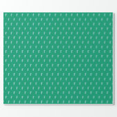 Colorful Green Blue Monogrammed Initial Pattern Wrapping Paper (Flat)