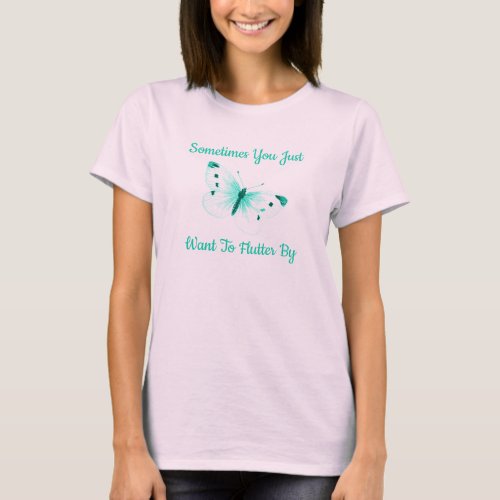 Colorful Green Buttefly Lovers T_Shirt