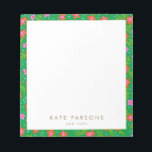 Colorful Green Floral Pattern Notepad<br><div class="desc">Bold floral pattern background..  For additional matching marketing materials,  custom design or
logo inquiry,  please contact me at maurareed.designs@gmail.com and I will reply within 24 hours.
For shipping,  card stock inquires and pricing contact Zazzle directly.</div>