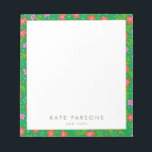 Colorful Green Floral Pattern Notepad<br><div class="desc">Bold floral pattern background..  For additional matching marketing materials,  custom design or
logo inquiry,  please contact me at maurareed.designs@gmail.com and I will reply within 24 hours.
For shipping,  card stock inquires and pricing contact Zazzle directly.</div>