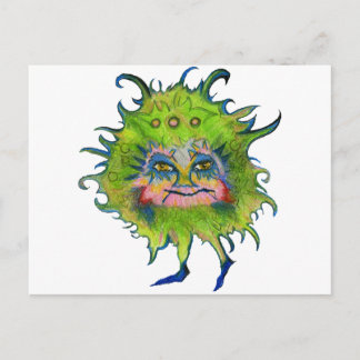 Colorful Green Germ Postcard