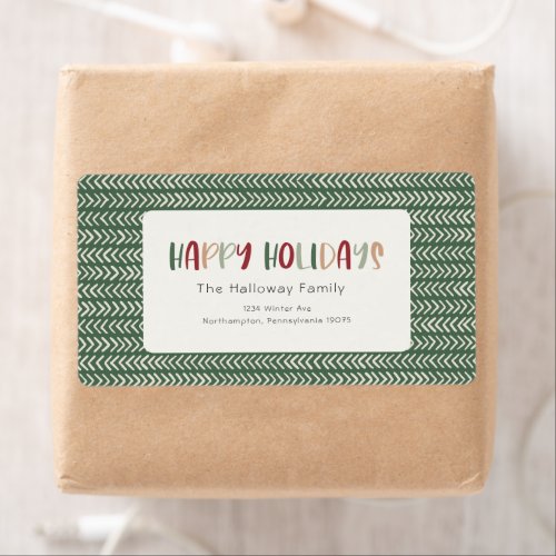 Colorful Green Holiday Return Address Package Label