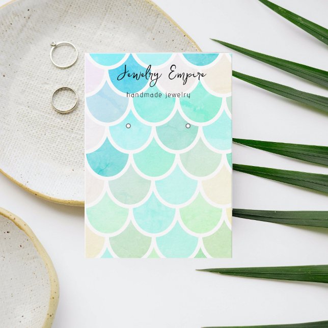 Colorful Green Mermaid  Earning Holder Business Card (Creator Uploaded)