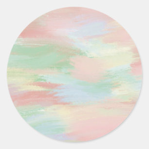 Colorful Green & Peach Paint Brush Texture Sticker