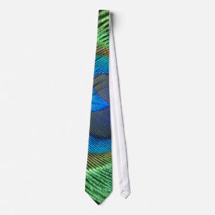 Colorful Green Peacock Tie