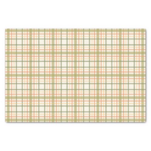 Colorful Green Plaid Tissue Paper