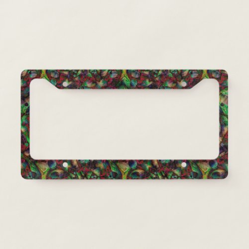 Colorful Green Purple Abstract License Plate Frame