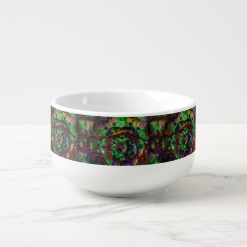 Colorful Green Purple Abstract Soup Mug