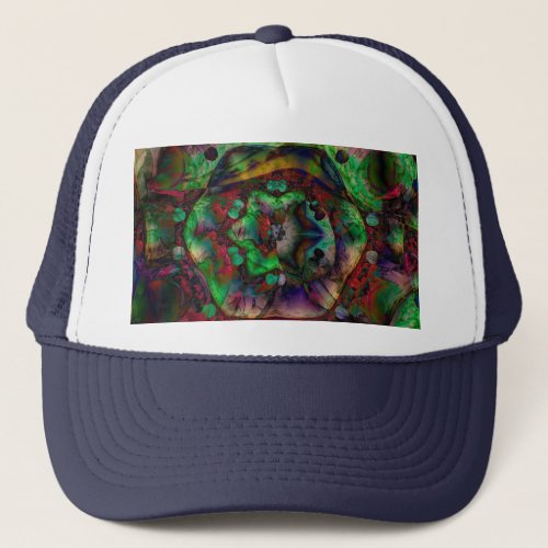 Colorful Green Purple Abstract Trucker Hat