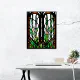 Colorful Green Reeds Art Nouveau Stained Glass Poster | Zazzle