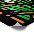Colorful Green Reeds Art Nouveau Stained Glass Poster | Zazzle