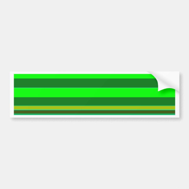 Colorful Green Stripe Customized Designer Pattern Bumper Sticker (Front)
