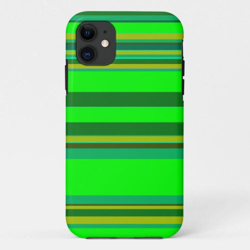 Colorful Green Stripe Customized Designer Pattern iPhone 11 Case