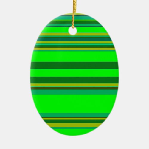 Colorful Green Stripe Customized Designer Pattern Ceramic Ornament