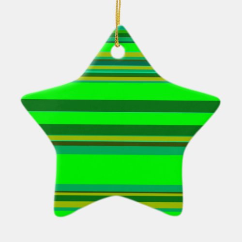 Colorful Green Stripe Customized Designer Pattern Ceramic Ornament