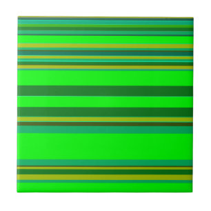 Colorful Green Stripe Customized Designer Pattern Ceramic Tile