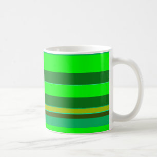 Colorful Green Stripe Customized Designer Pattern Coffee Mug