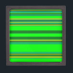 Colorful Green Stripe Customized Designer Pattern Keepsake Box<br><div class="desc">Colorful Green Stripe Customized Designer Pattern</div>