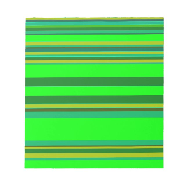 Colorful Green Stripe Customized Designer Pattern Notepad (Front)